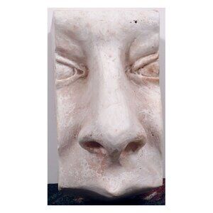 Original 1960s OOAK MCM Life-Size FACE SCULPTURE Mask Statue Pottery Modern Art